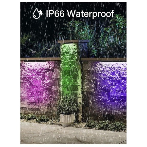 DOREIO RGB LED Wall Sconce 6 Pack Outdoor Hardscape Stair Deck Lights Black - Picture 4 of 10